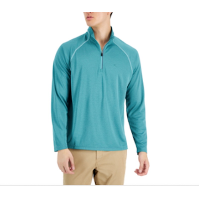 Tommy Bahama Mens Paradise Isle 1/2 Zip Performance Sweater Green Small