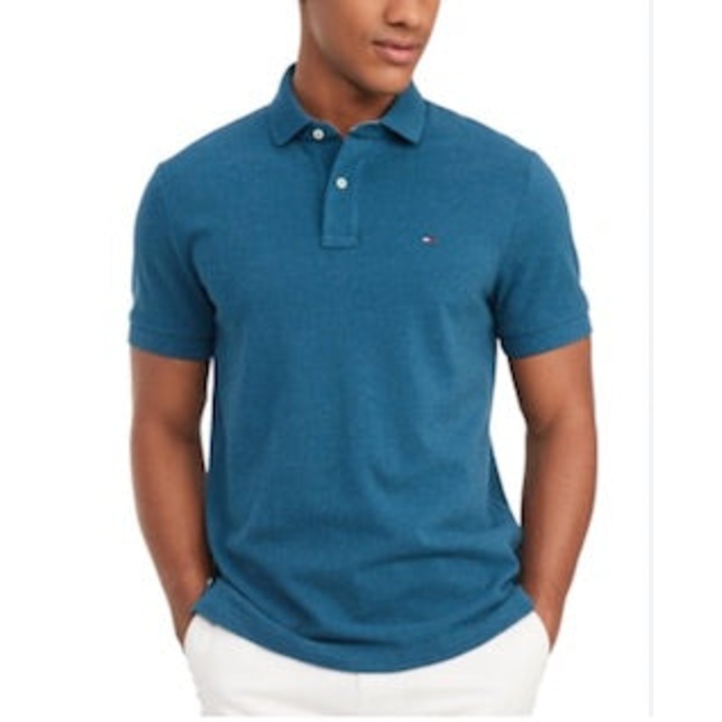 Tommy Hilfiger Men's Custom-Fit Ivy Polo Shirt Legion Blue XL