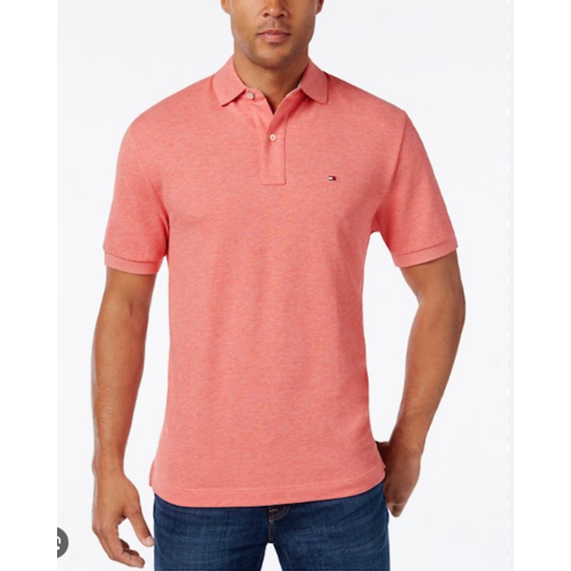 Tommy Hilfiger Men's Custom Fit Ivy Polo Shirt Legion Peach XXL