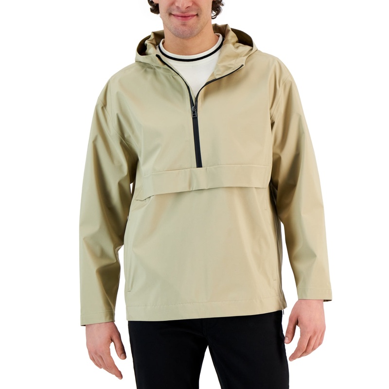 Alfani Mens AlfaTech Popover Anorak Twill Jacket L Black
