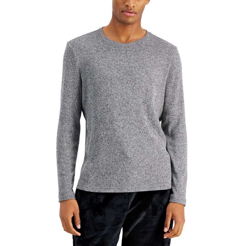 Internatioanl Concepts Mens Textured Crewneck Sweater Deep Black 2XL