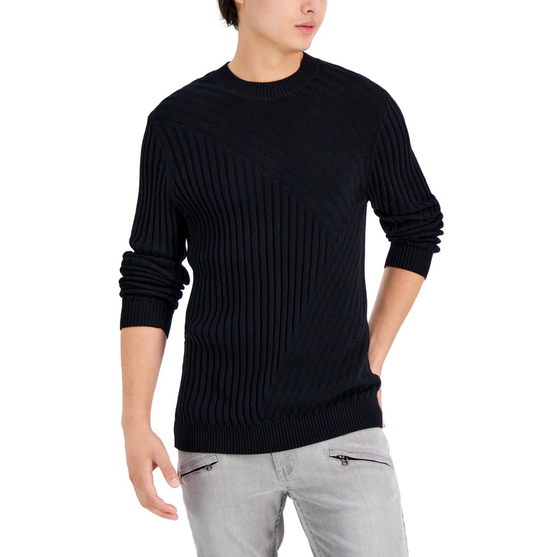International Concetps Men's Tucker Crewneck Sweater Deep Black 2XL