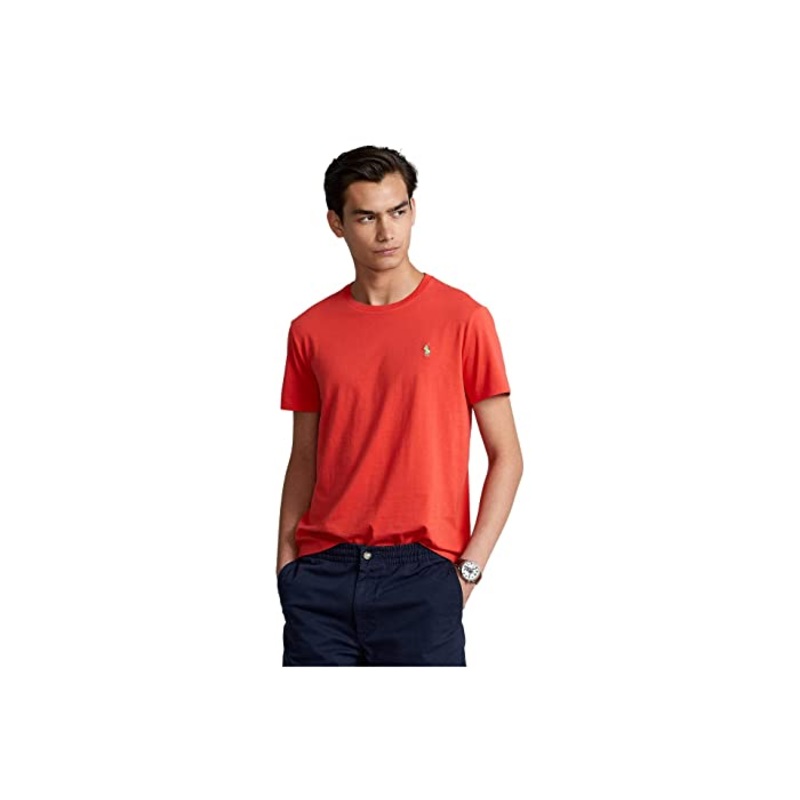 Polo Ralph Lauren Mens Classic-Fit Jersey Crew  T Shirt Red Large