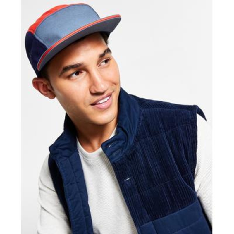 Sun Stone Colorblocked Panel Cap Hat Orange Blue