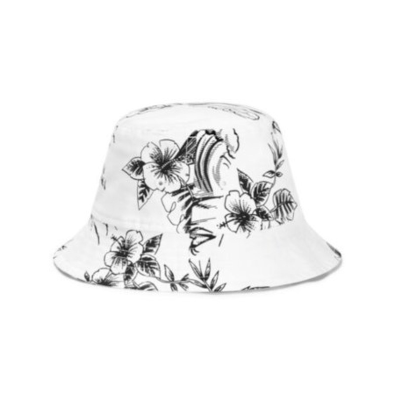 CLUBROOM Men's White Tropical Print Bucket Hat Small - Medium