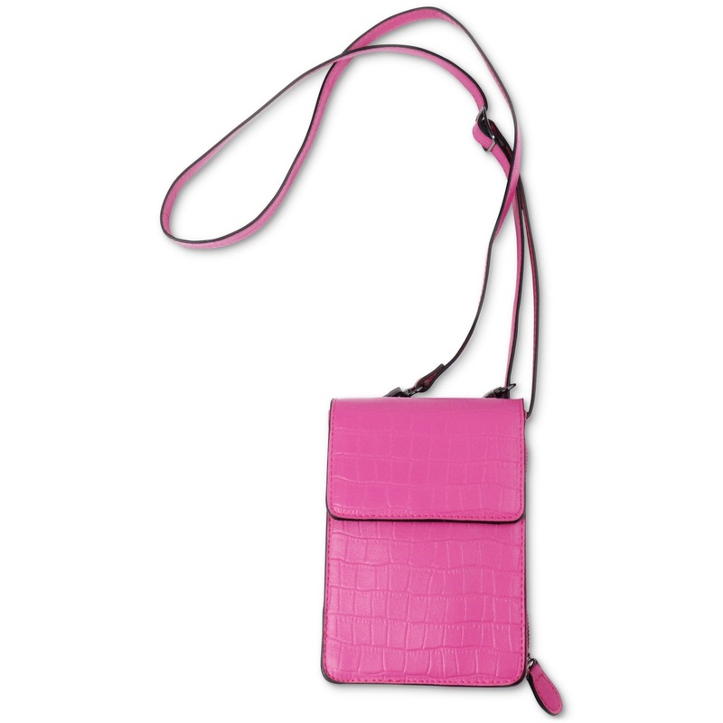 INC International Concepts Mens Mini Cross Body Bag Pink Croc ONE SIZE