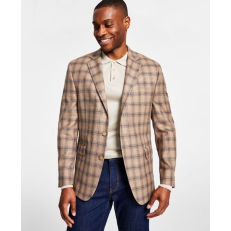 Lauren Ralph Lauren Mens Classic Fit Tan blue Suit Jacket 40L