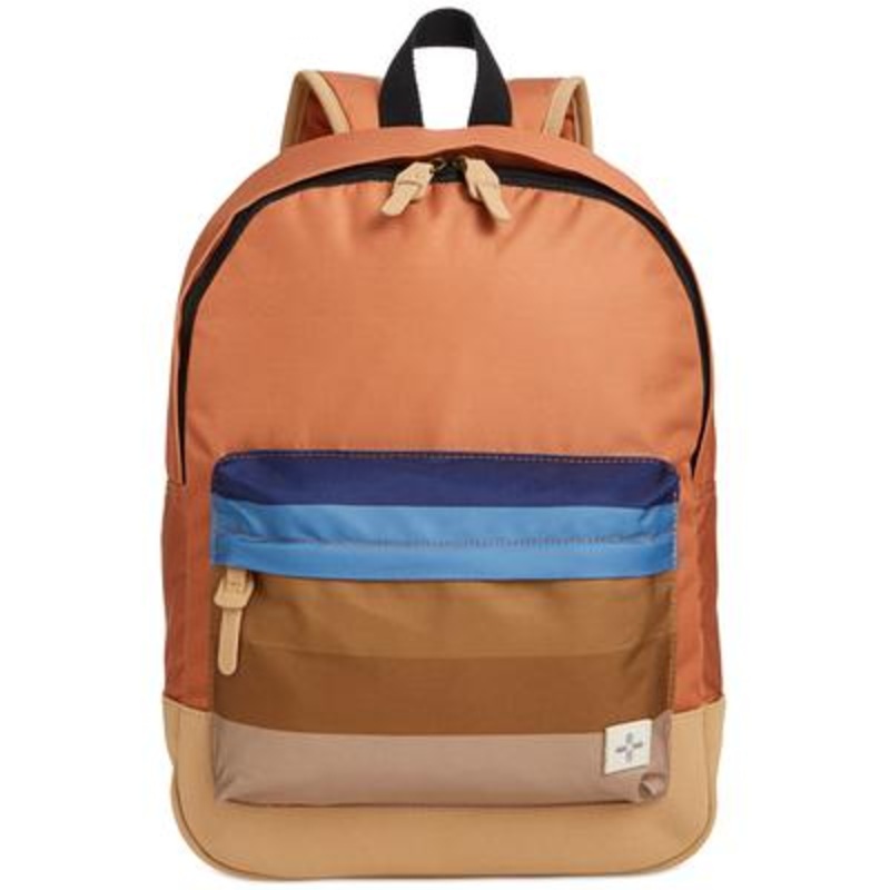 Sun Stone Riley Stripe Pocket Backpack Tan One Size