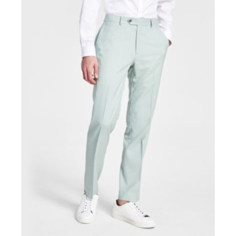 Bar III Men's Suit Pants Slim-Fit Sharkskin Green 36 x 32