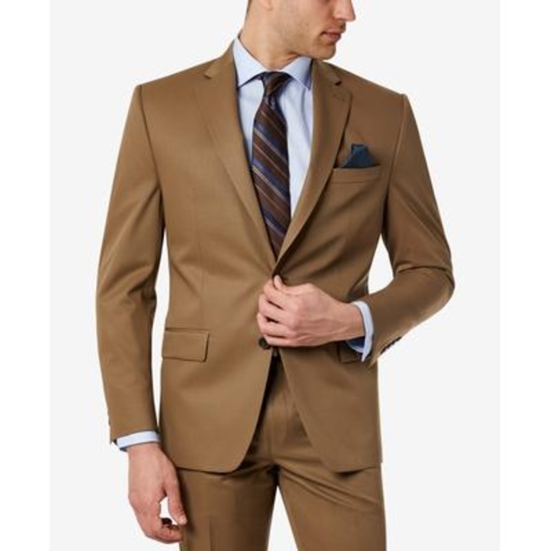 Lauren Ralph Lauren Mens Classic-Fit Stretch Suit Jacket Taupe 46R