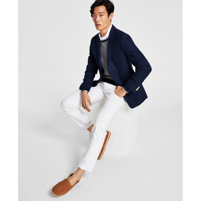 Tommy Hilfiger Mens Weave Sport Coat Blue 42R