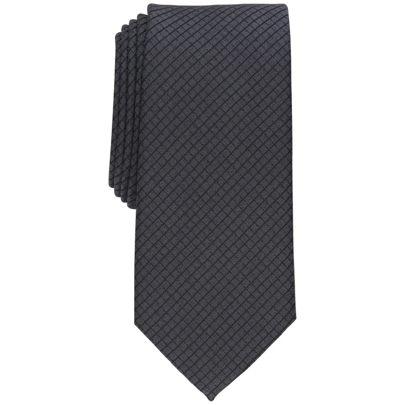 Alfani Men's Breton Grid Necktie Black