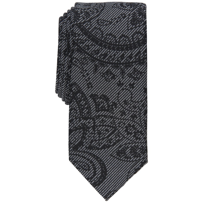 Alfani Men's Natei Paisley Tie Black Necktie