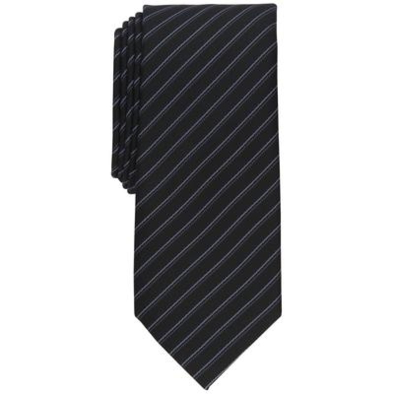 Alfani Men's Nolan Striped Necktie Charcoal