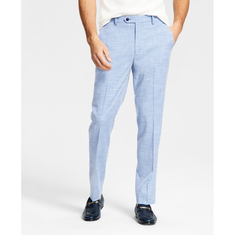 Alfani Men's Slim-Fit Stretch Solid Stretch Blue Pants 32 x 30