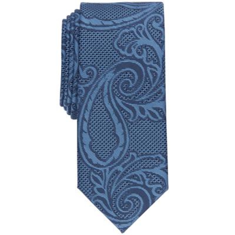 Alfani Men's Slim Paisley Necktie Blue