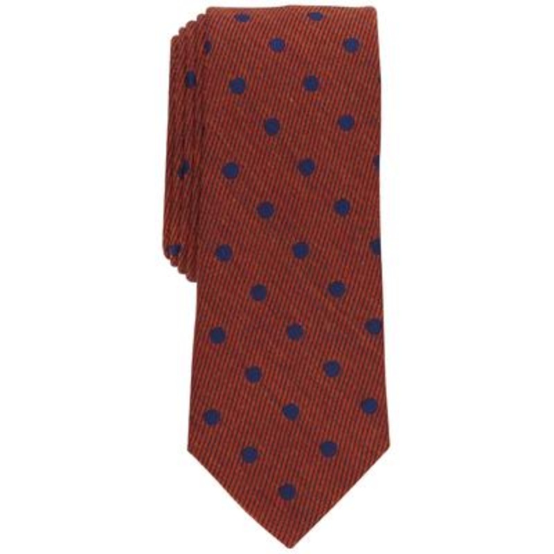 Bar III Mens Blyth Dot-Print Tie Cognac OS