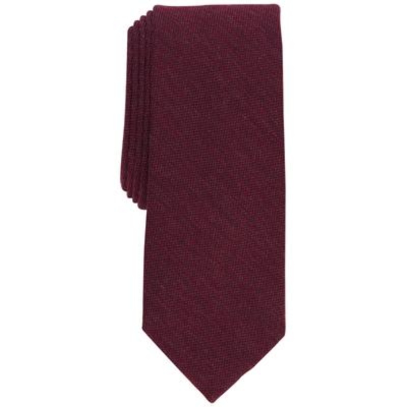 Bar III Mens Eton Skinny Tie Scarlet Red Necktie
