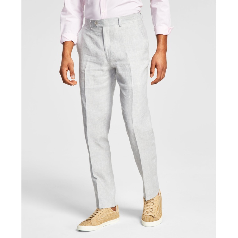 Bar III Mens Slim-Fit Blue Chambray Suit Pants Grey 34 x 32