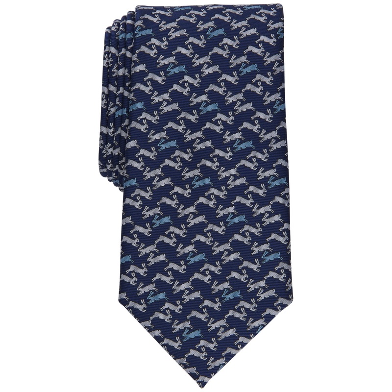 Club Room Men's Cocuzzo Rabbit Tie Navy Blue Necktie
