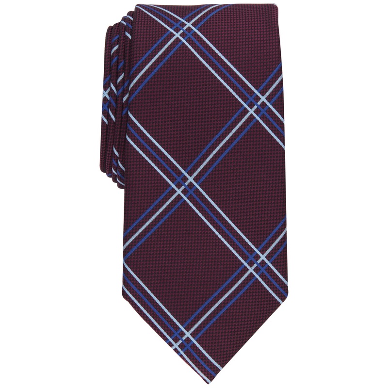 Club Room Mens Otero Grid Tie Burgundy