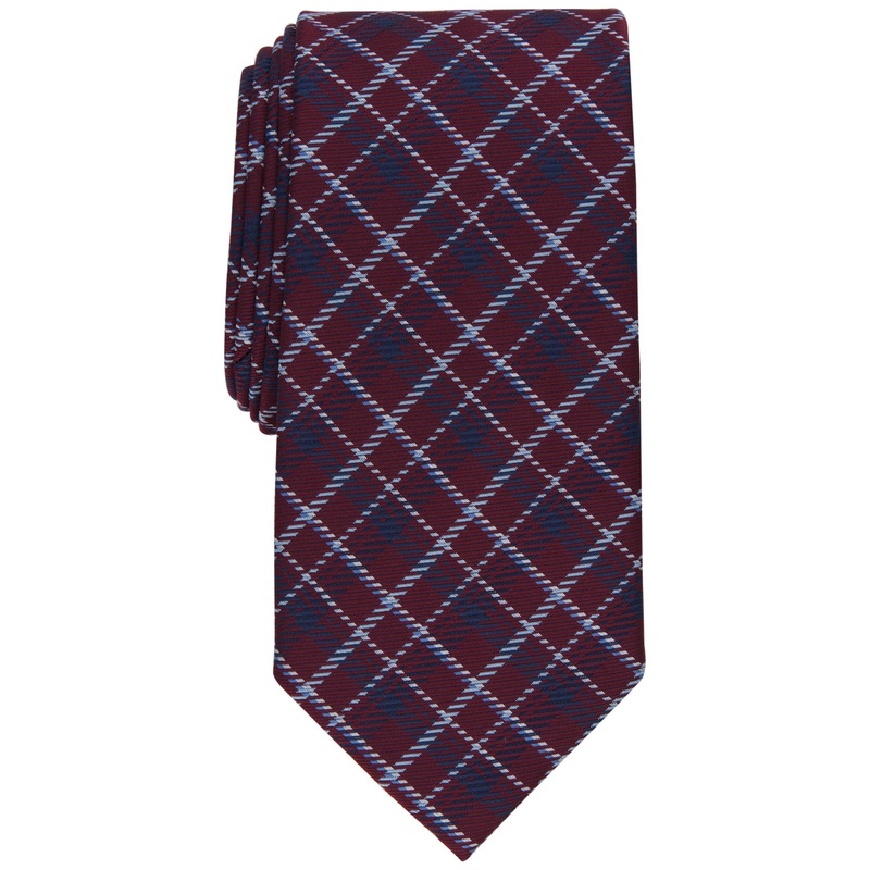 Club Room Mens Rivington Plaid Tie Burgundy