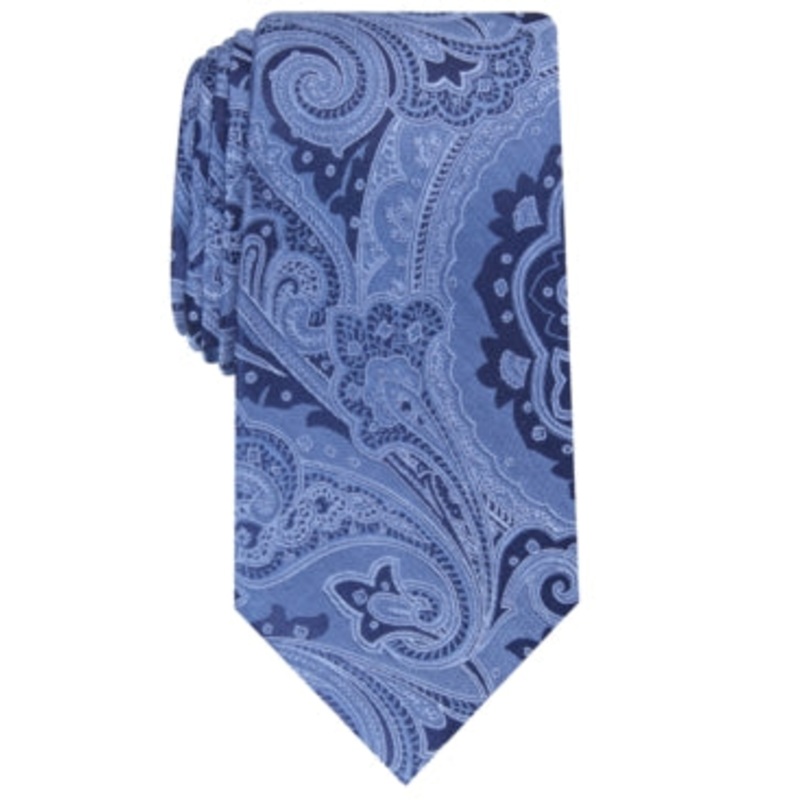 Tasso Elba Mens Cavour Paisley Tie Navy Blue Necktie