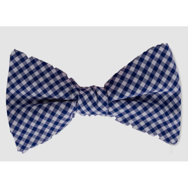 Tommy Hilfiger Men's Gingham Pre Tied Bow Tie Blue  Necktie