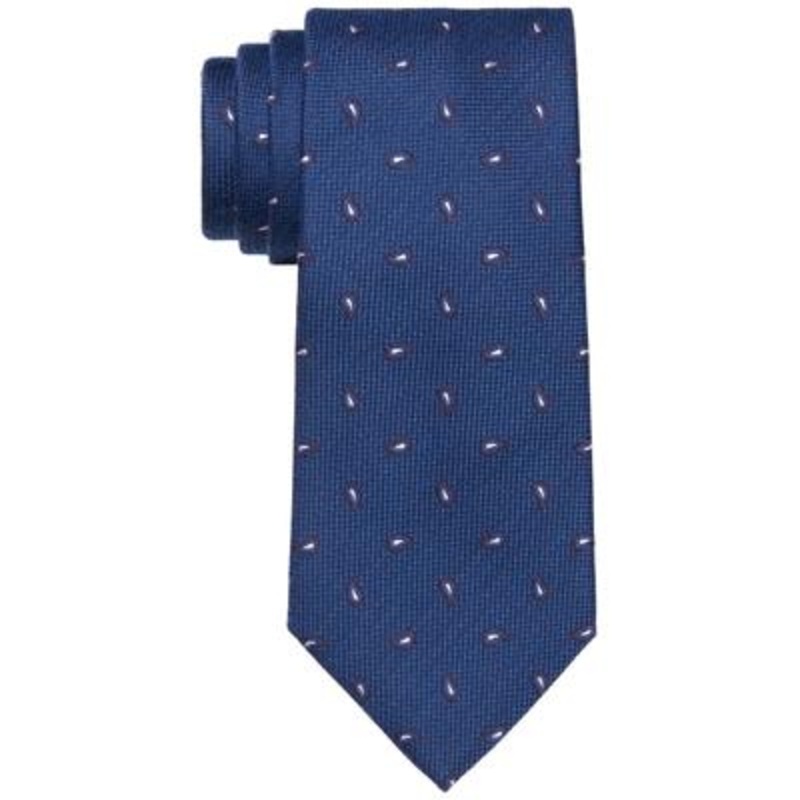 Tommy Hilfiger Men's Logan Paisley Tie Navy Blue Red Necktie