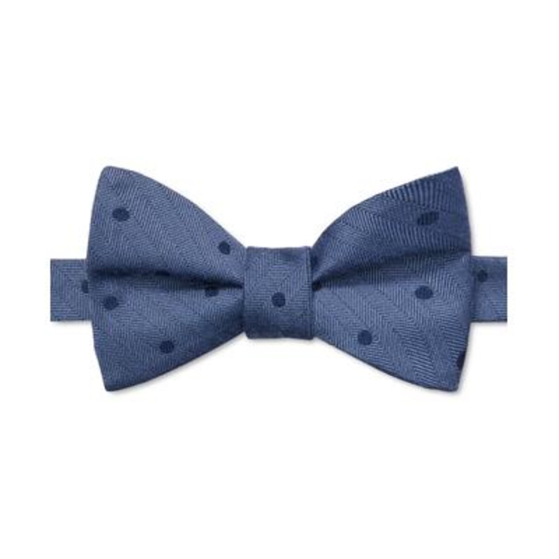 Tommy Hilfiger Men's Lucas Denim Dot Self Tie Bow Tie Denim Blue Necktie