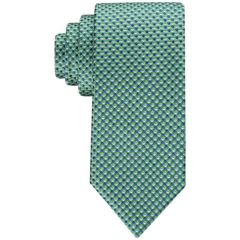 Tommy Hilfiger Men's Micro Geo Tie Navy Blue Green Necktie