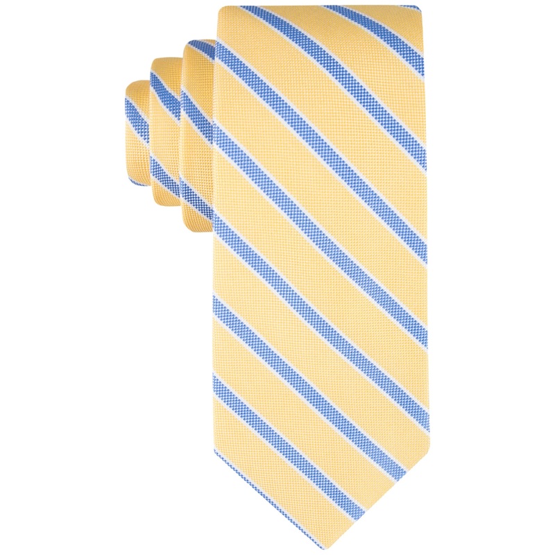 Tommy Hilfiger Mens Oxford Stripe Tie Yellow OSFA Necktie