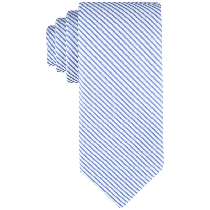 Tommy Hilfiger Mens Seersucker Stripe Tie Light Blue OS