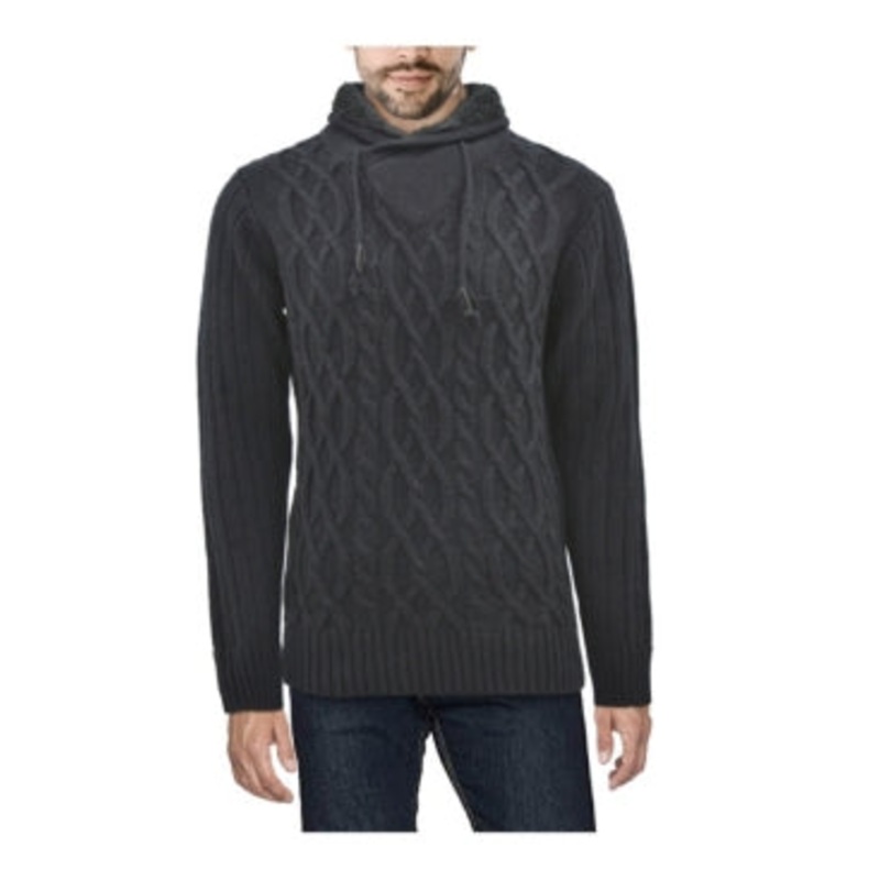 X-Ray Men's Shawl Neck Knit Sweater Black XXXL 3XL
