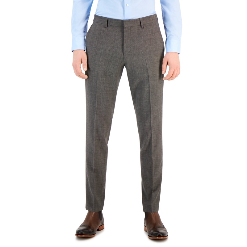 HUGO BOSS Mens Slim-Fit Suit Dress Pants Dark Brown 40 x 32
