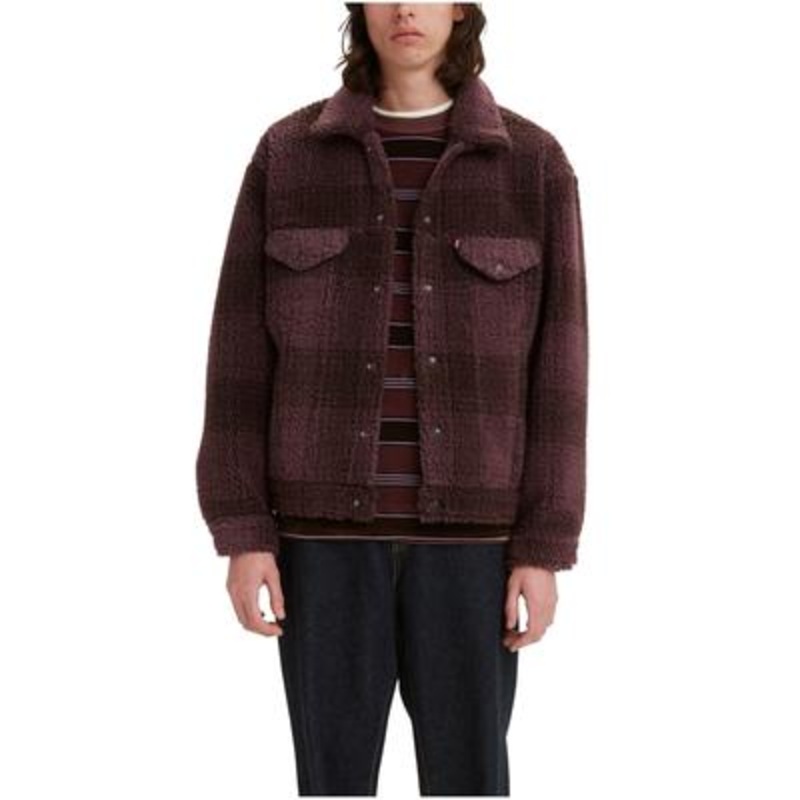 Levis Mens Relaxed-Fit Fleece Truck Tyrone Huckleberry Small