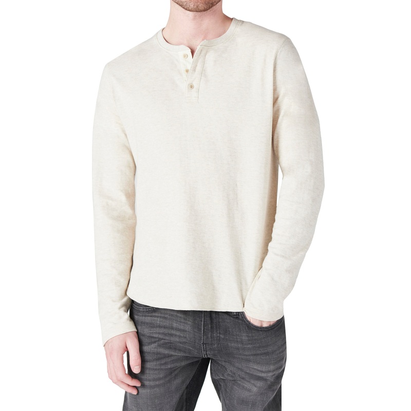 Lucky Brand Mens Duo-Fold Shirt Oatmeal Large
