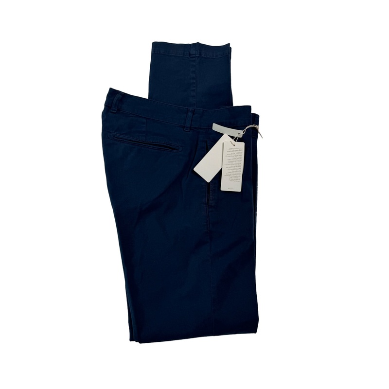 Massimo Alba Cotton & Cashmere Regular Fit Dress Pants EU 48 US 32 Navy Blue
