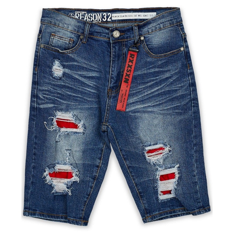 Reason Clothing Men's Vincent Jean Shorts Blue 40