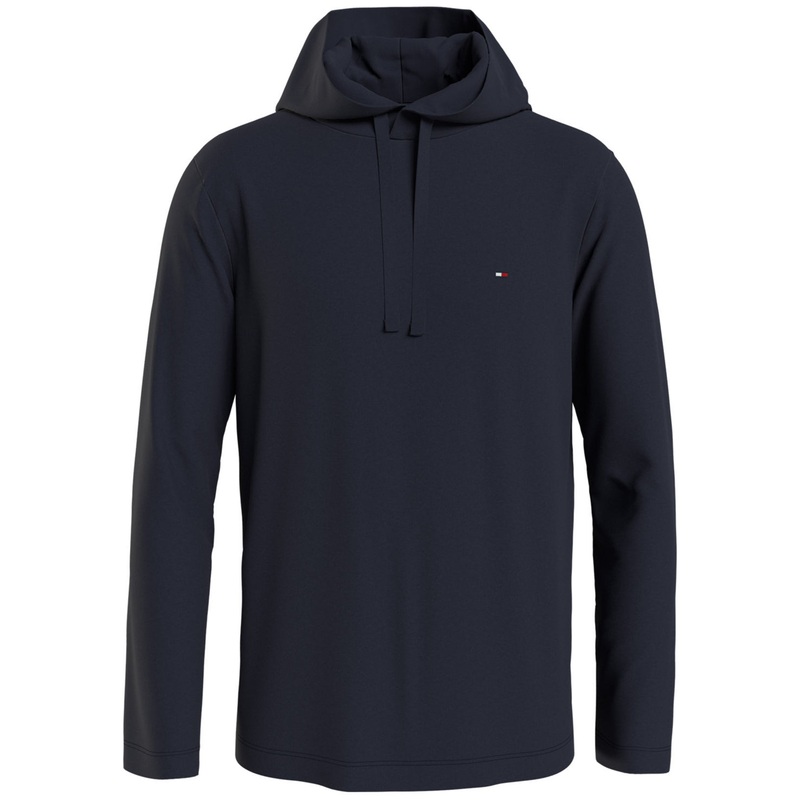Tommy Hilfiger Mens Long Sleeve Hooded Shirt Navy Blue Large