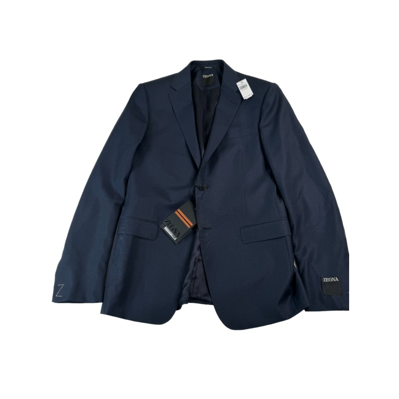 Z Zegna Mens Slim Fit Suit EU 50L US 40L 34 Pant D8 Navy Blue Wool ITALY