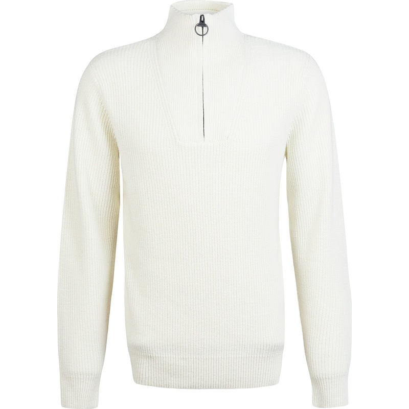 Barbour Men's Middlecliffe Quarter Zip Sweater White Small