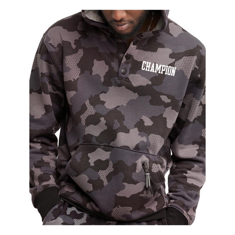 Champion Mens Urban Pursuits Hoodie Sweatshirt Small Grey Camo