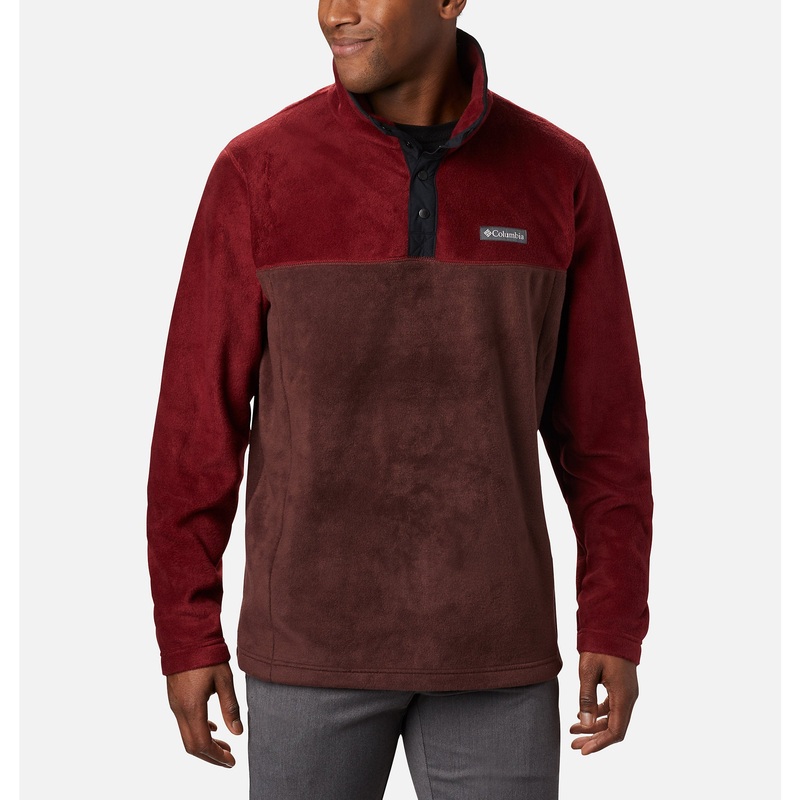 Columbia Men's Steens Half Snap Fleece Jacket Mountain Red Lodge Medium