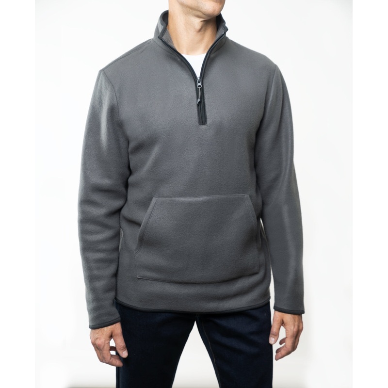 Lazer Mens Quarter Zip Polar Fleece Sweatshirt XXL 2XL Grey Jacket