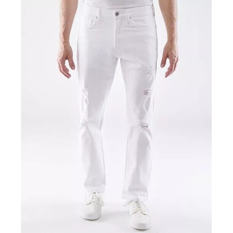 Lazer Mens Slim-Fit Stretch Jeans White 33 x 32
