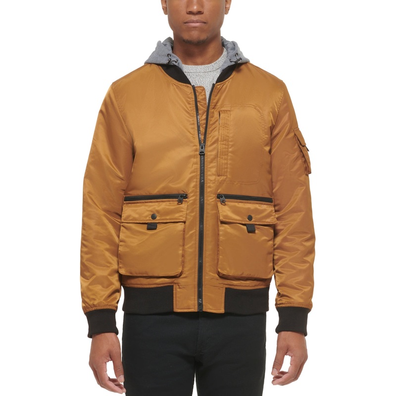 Levis Mens Hooded Utility Worker Brown Jacket XXL