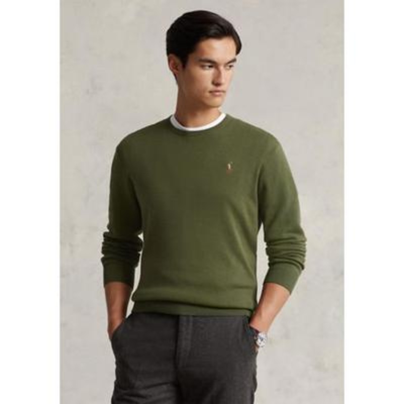 Polo Ralph Lauren Men's Cotton Crewneck Sweater Dark Sage Large