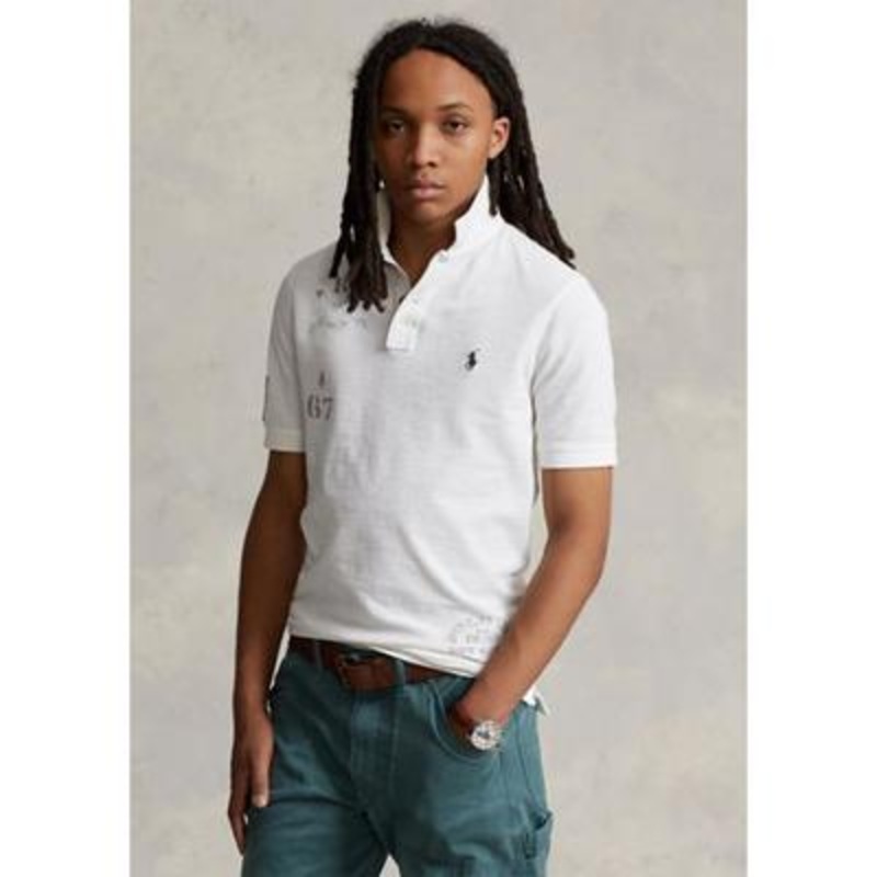 Polo Ralph Lauren Mens Classic Fit Cotton Mesh Polo Shirt White Medium