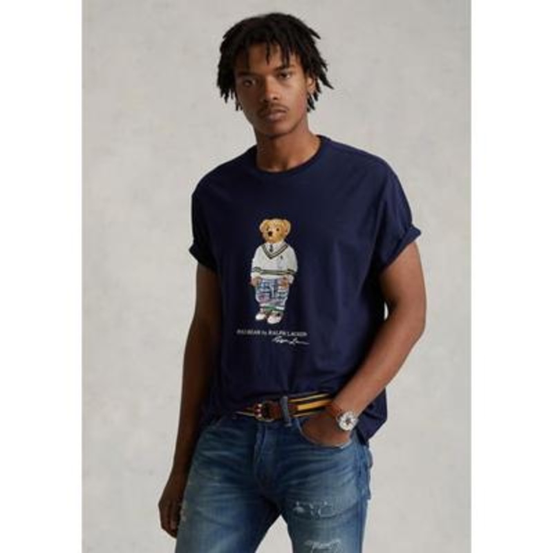 Polo Ralph Lauren Mens Graphic Print T shirt Blue Medium
